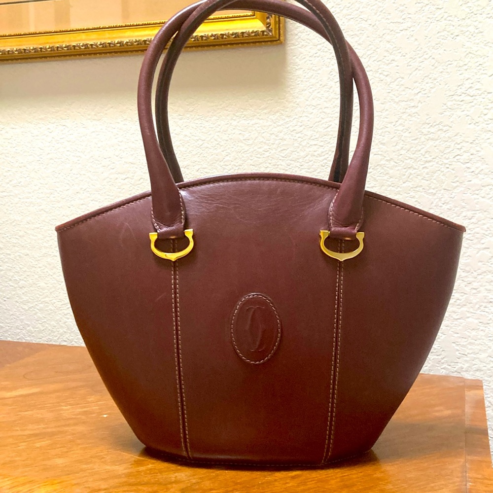 Authentic Must de Cartier burgundy satchel!